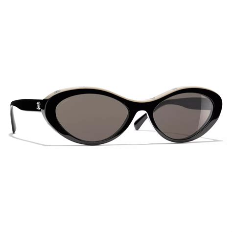 chanel sunglasses beige and black